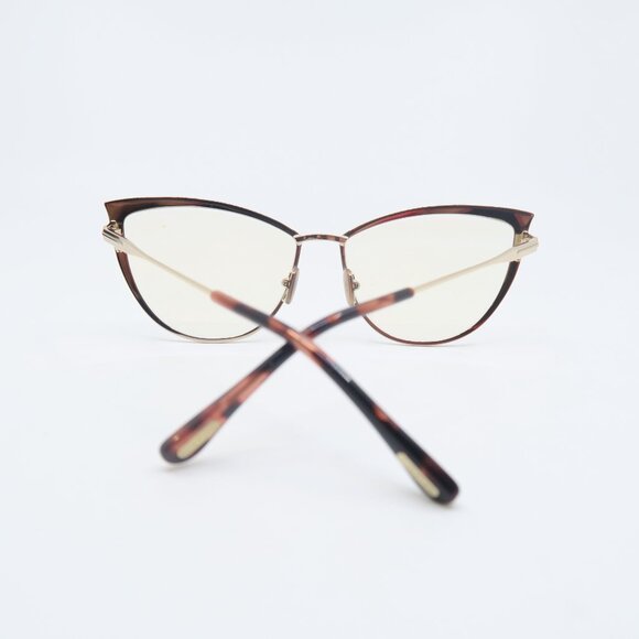 Tom Ford TF 5877-B 069 Red & Pale Gold Metal, New Cat Eye Eyeglasses Frames. - Picture 6 of 7